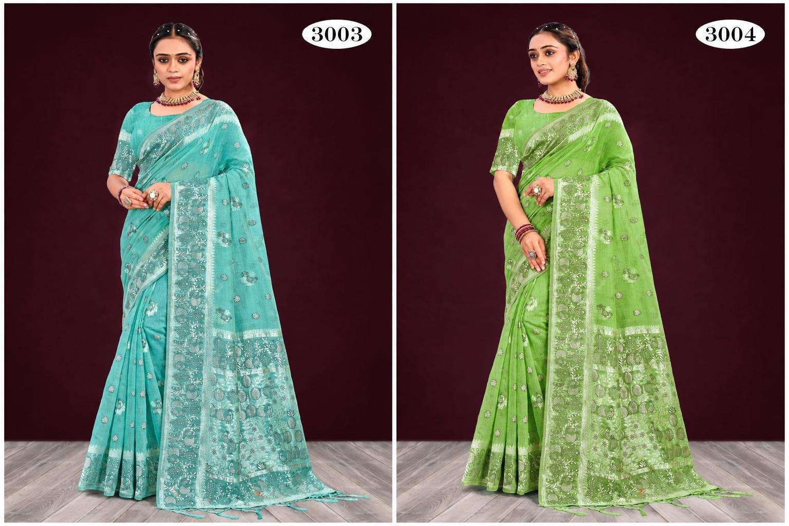Sangam Aarohi Cotton Cotton Fabric Saree - Amrah Wholesale