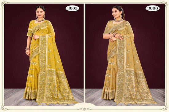 Sangam Aarohi Cotton Cotton Fabric Saree - Amrah Wholesale