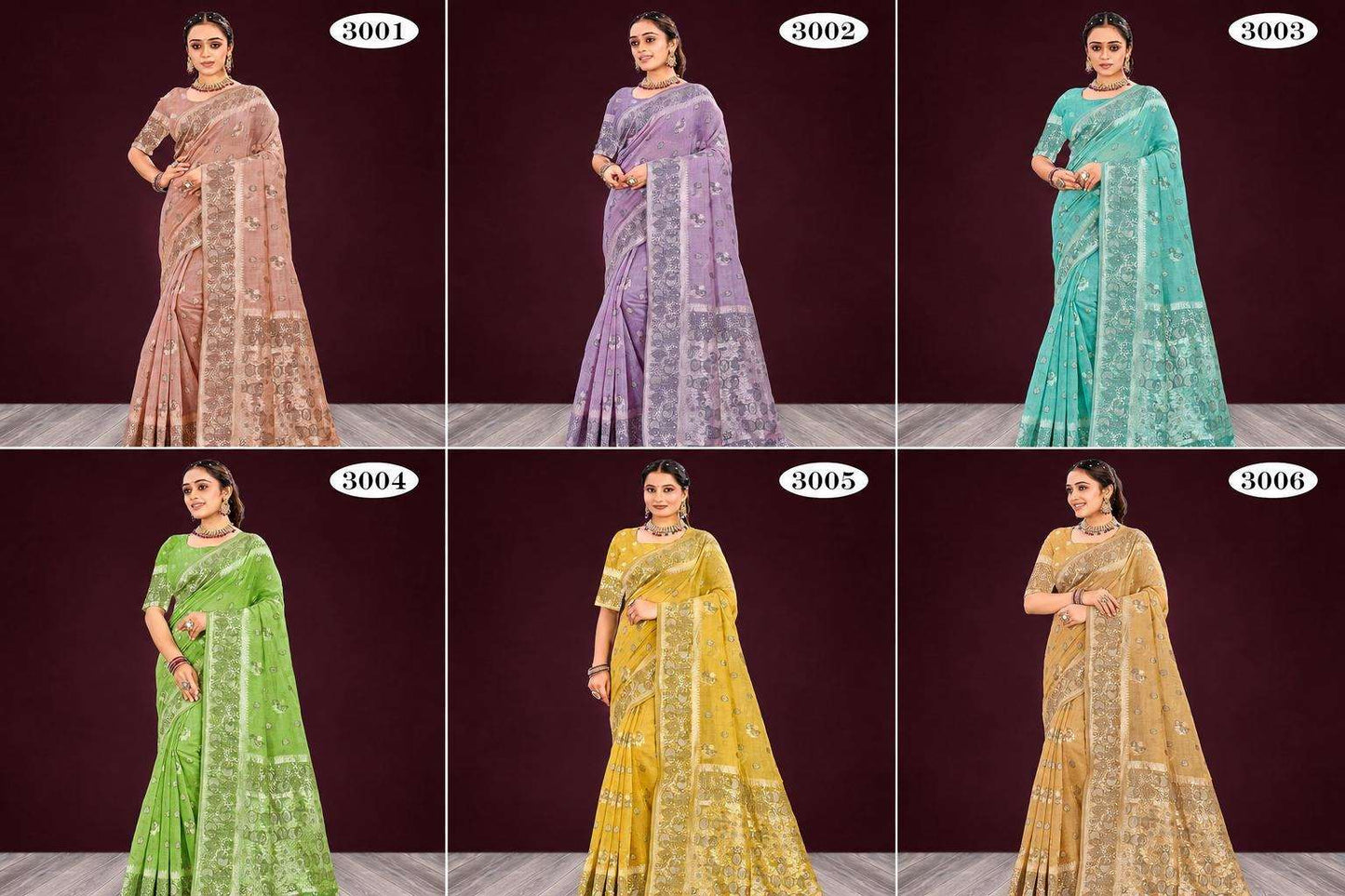 Sangam Aarohi Cotton Cotton Fabric Saree - Amrah Wholesale