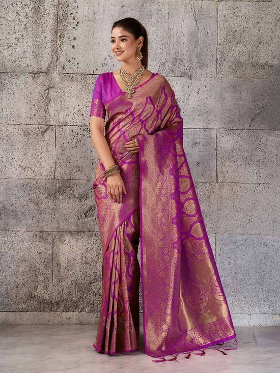 Sangam Saree Prisha Silk Kanjivaram Silk Blend Saree - Amrah Wholesale