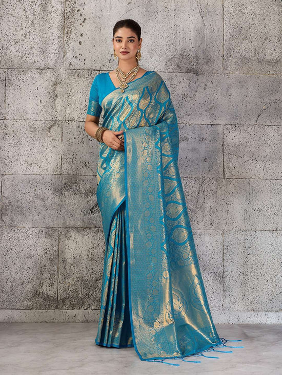 Sangam Saree Prisha Silk Kanjivaram Silk Blend Saree - Amrah Wholesale