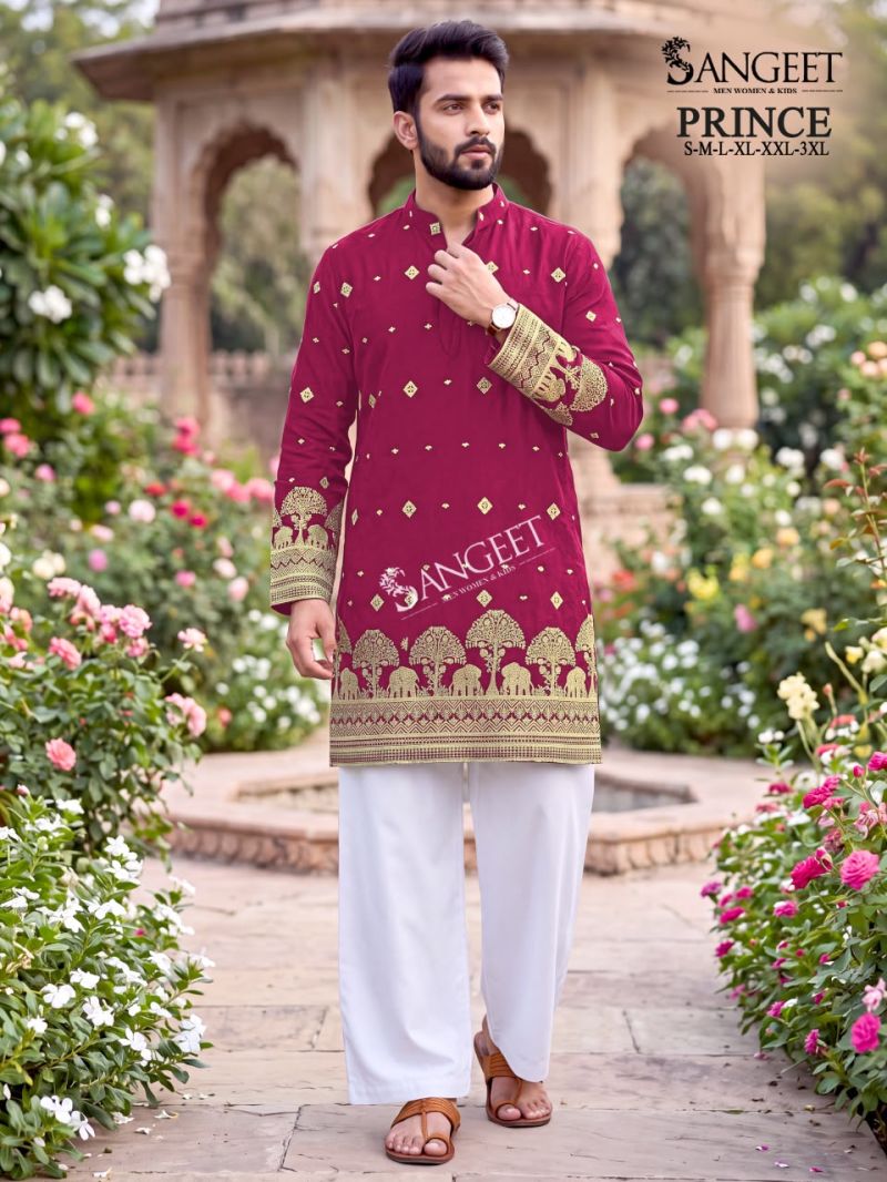 Sangeet Sangeet Prince Crush Sequence Work Men Kurta