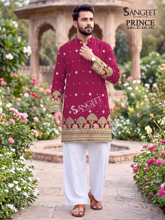Sangeet Sangeet Prince Crush Sequence Work Men Kurta