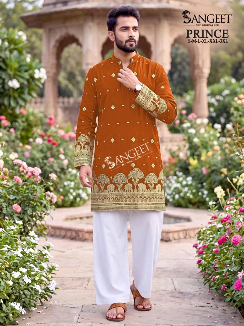 Sangeet Sangeet Prince Crush Sequence Work Men Kurta