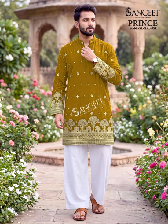 Sangeet Sangeet Prince Crush Sequence Work Men Kurta