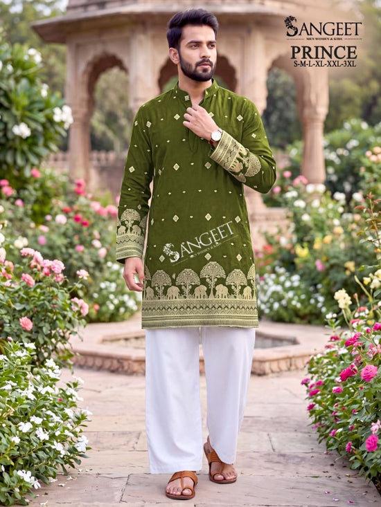 Sangeet Sangeet Prince Crush Sequence Work Men Kurta