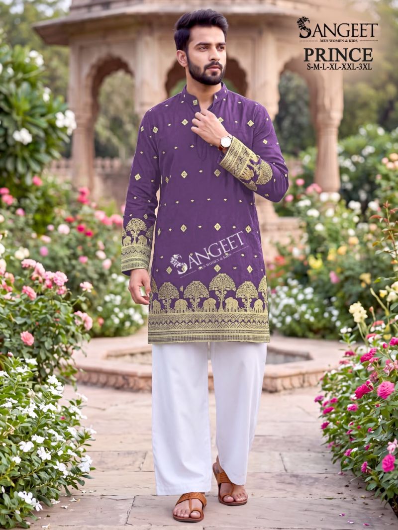 Sangeet Sangeet Prince Crush Sequence Work Men Kurta