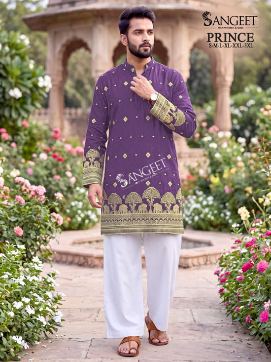 Sangeet Sangeet Prince Crush Sequence Work Men Kurta