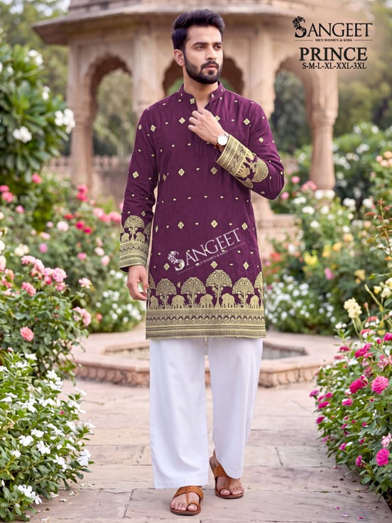 Sangeet Sangeet Prince Crush Sequence Work Men Kurta