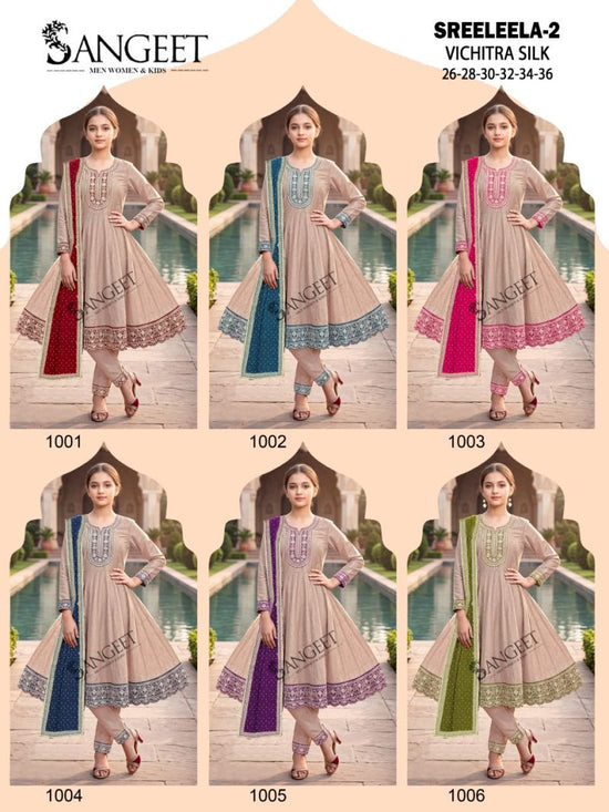 Sangeet Sreeleela Vol 2 Kids Vichitra Silk Girls Ethnic Dress
