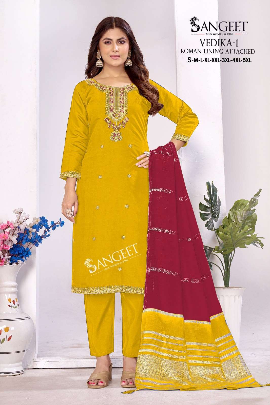 Sangeet Vedika-1 NX Roman Silk Embroidery Salwar Suit Set - Amrah Wholesale