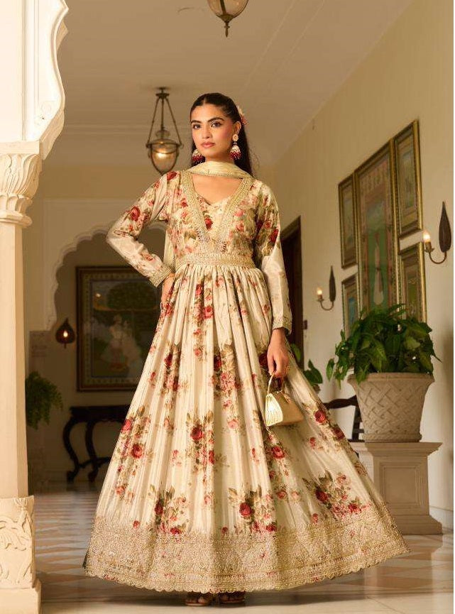 Sanika Fashion Jagmag 2001 To 2003 Chinon Silk Salwar Suit Set
