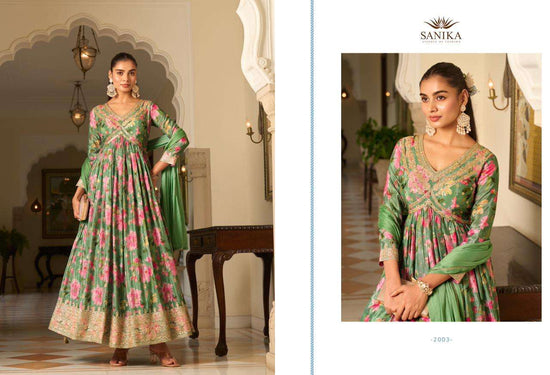Sanika Fashion Jagmag 2001 To 2003 Chinon Silk Salwar Suit Set