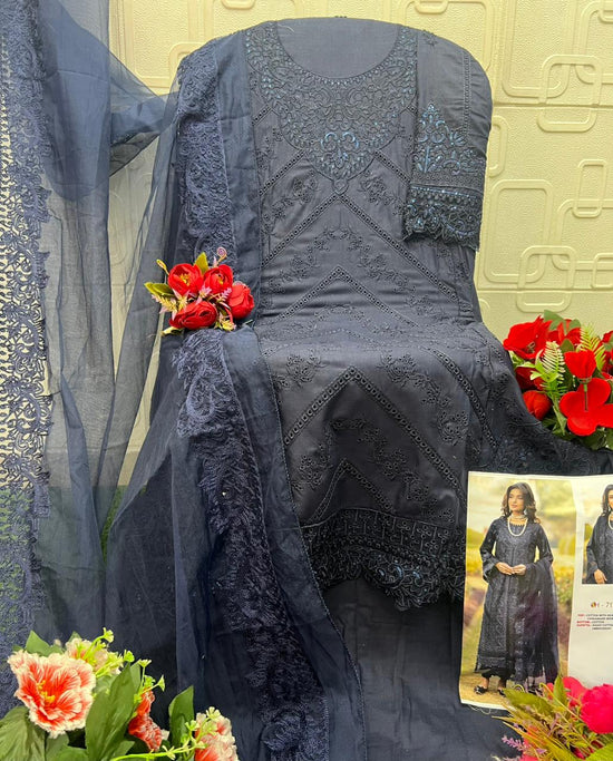 Saniya 7195 A And B Cotton Embroidered Pakistani Suit