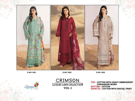 Saniya Crimson Luxury Lawn Pakistani Suit Wholesale - Amrah Wholesale