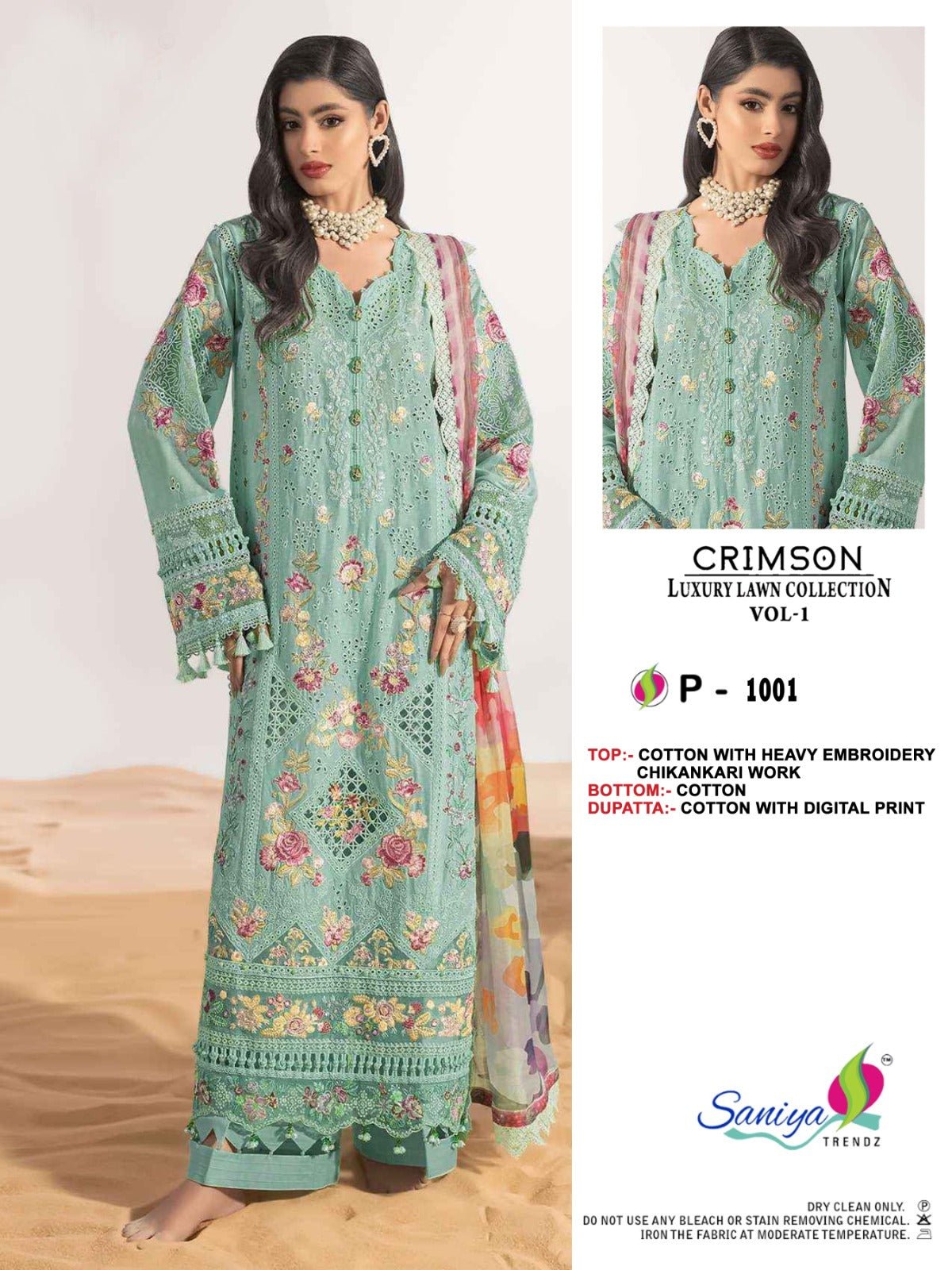 Saniya Crimson Luxury Lawn Pakistani Suit Wholesale - Amrah Wholesale