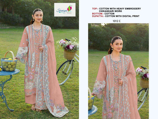 Saniya Trendz 1012 Abcd Chikankari Pakistani Suit
