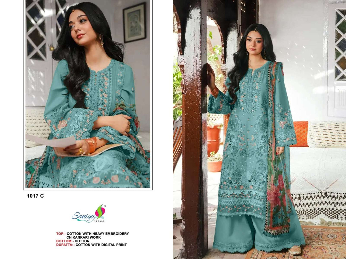 SANIYA TRENDZ 1017 Cotton Printed Pakistani Suit - Amrah Wholesale