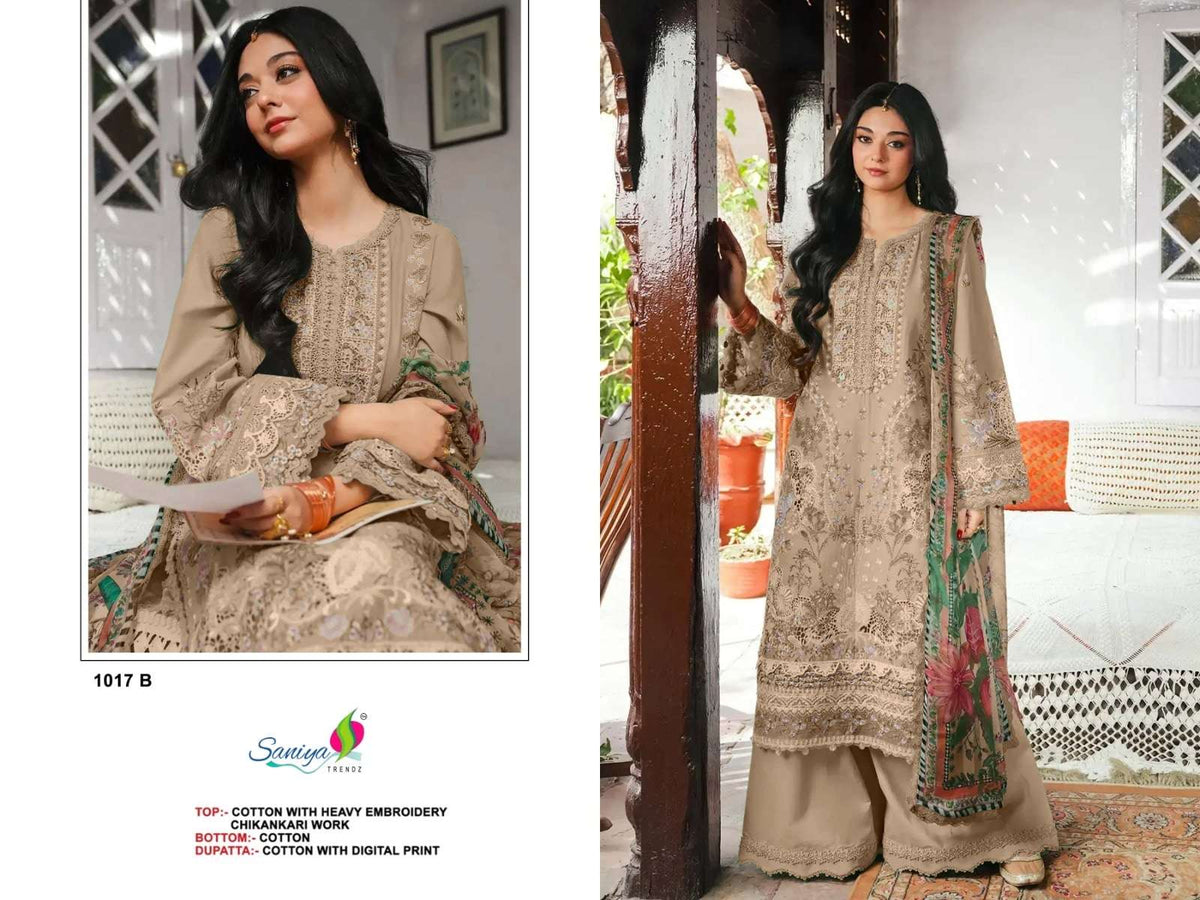 SANIYA TRENDZ 1017 Cotton Printed Pakistani Suit - Amrah Wholesale