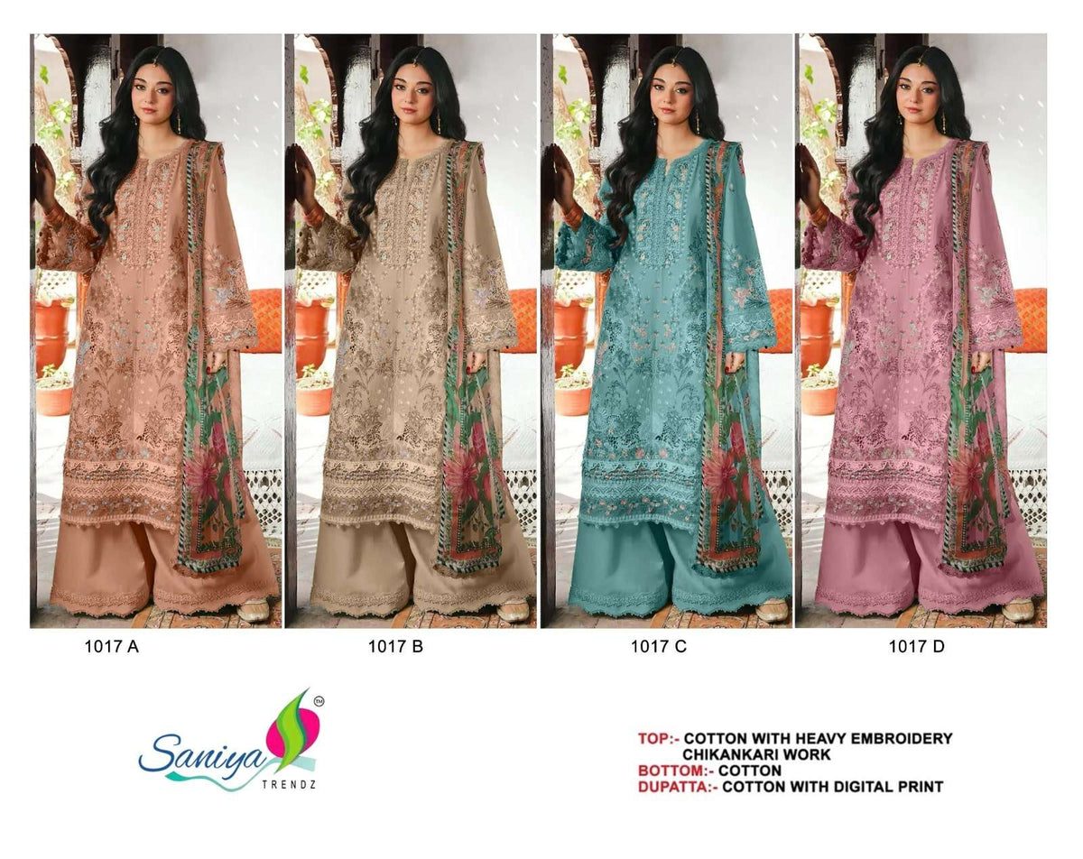 SANIYA TRENDZ 1017 Cotton Printed Pakistani Suit - Amrah Wholesale