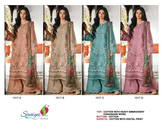 SANIYA TRENDZ 1017 Cotton Printed Pakistani Suit - Amrah Wholesale