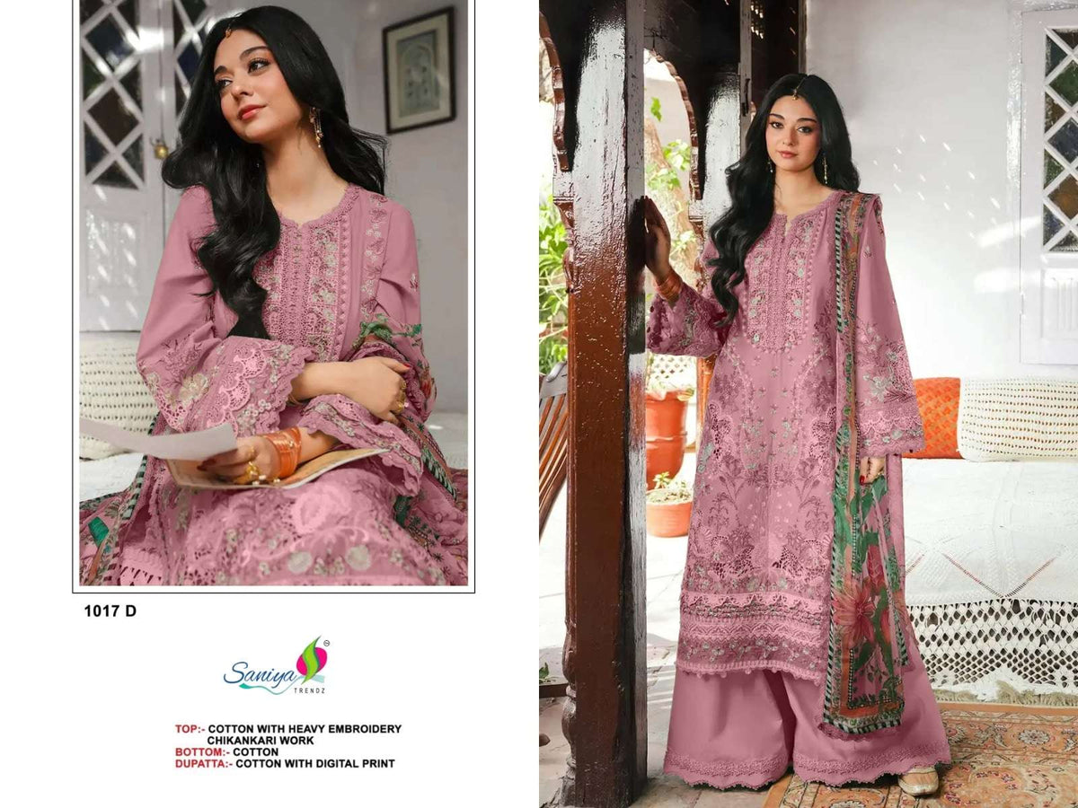 SANIYA TRENDZ 1017 Cotton Printed Pakistani Suit - Amrah Wholesale