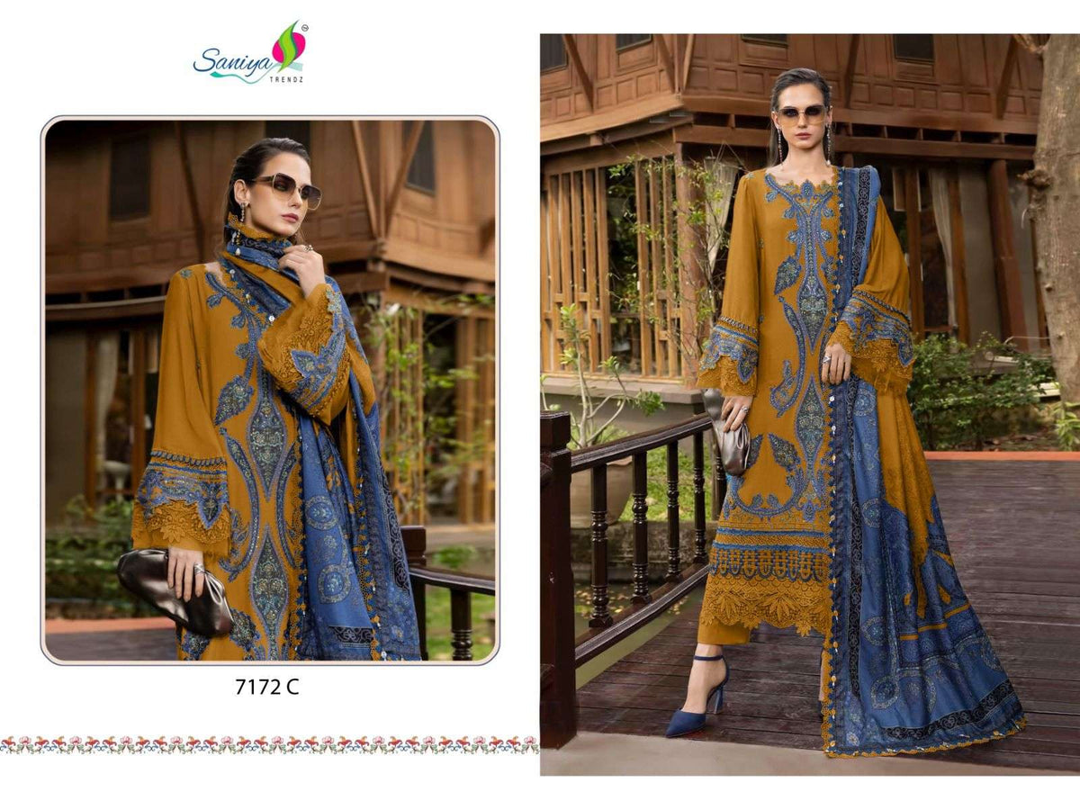 SANIYA TRENDZ 7172 Pakistani Suit Set Wholesale Catalogue - Amrah Wholesale