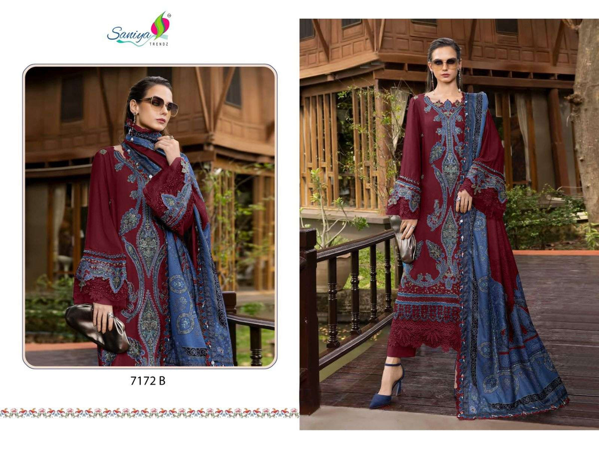 SANIYA TRENDZ 7172 Pakistani Suit Set Wholesale Catalogue - Amrah Wholesale