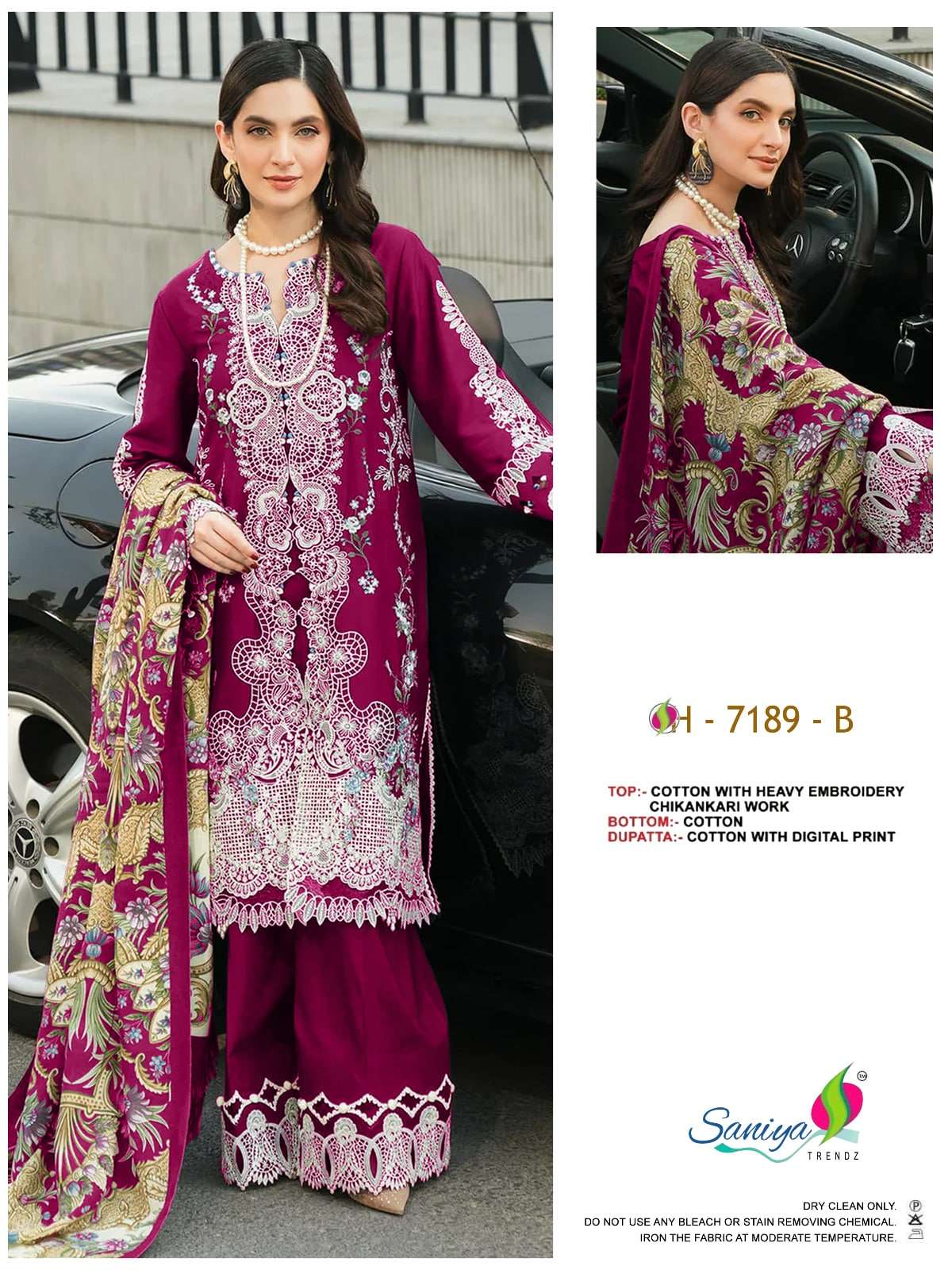 Saniya Trendz 7189 Cotton Embroidered Pakistani Suit