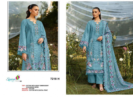 Saniya Trendz 7218 Cotton Chikankari Embroidered Salwar Suit