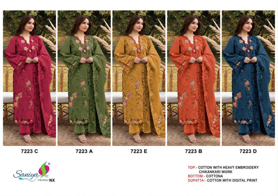 Saniya Trendz 7223 Cotton Chikankari Pakistani Suit