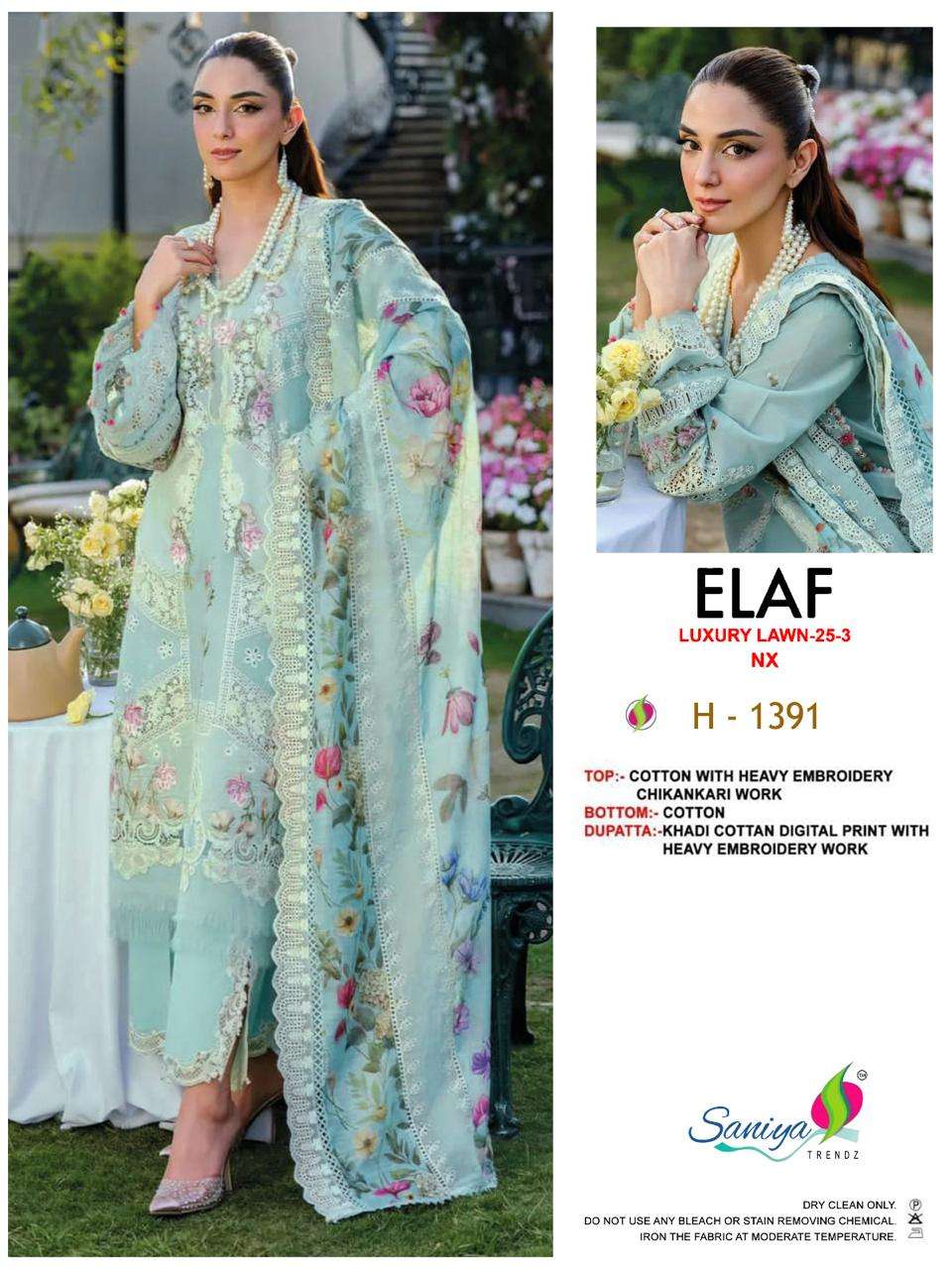Saniya Trendz Elaf Luxury Lawn Vol-03