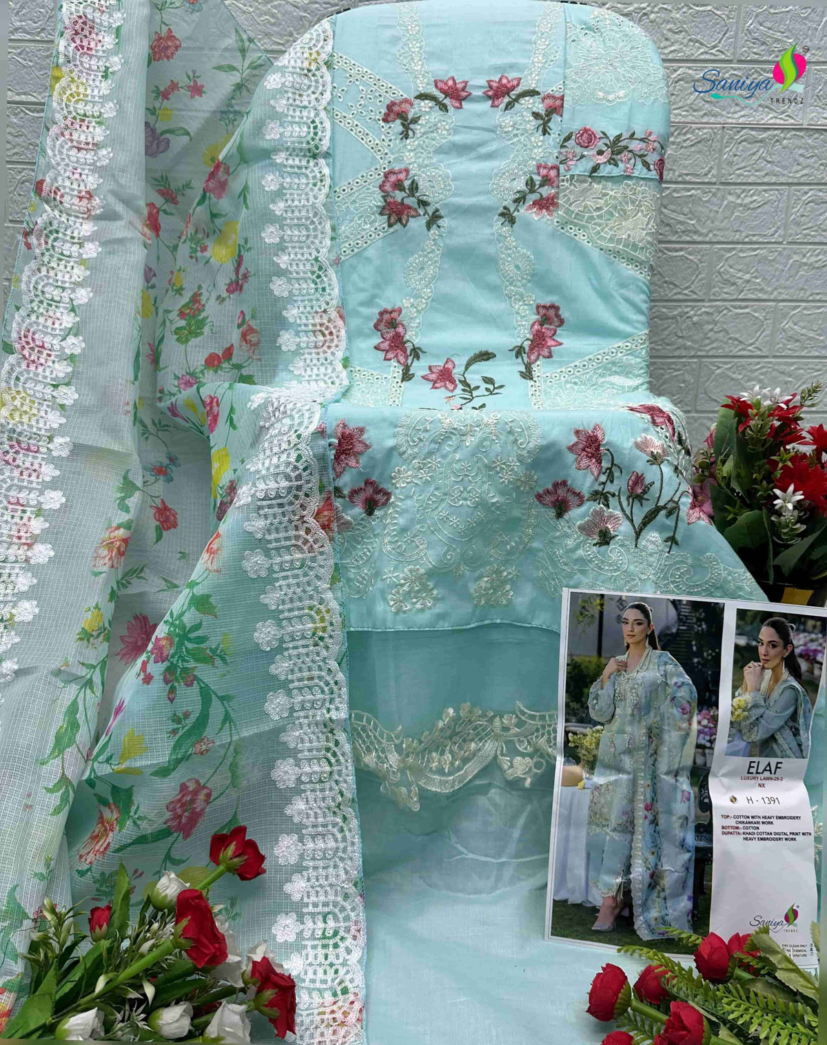 Saniya Trendz Elaf Luxury Lawn Vol-03