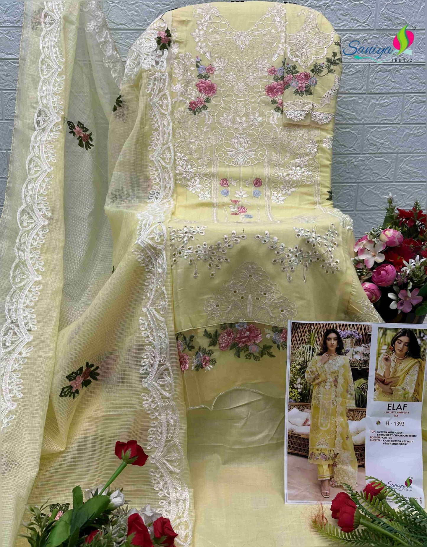 Saniya Trendz Elaf Luxury Lawn Vol-03