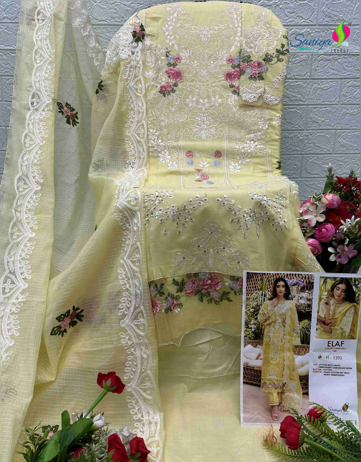 Saniya Trendz Elaf Luxury Lawn Vol-03