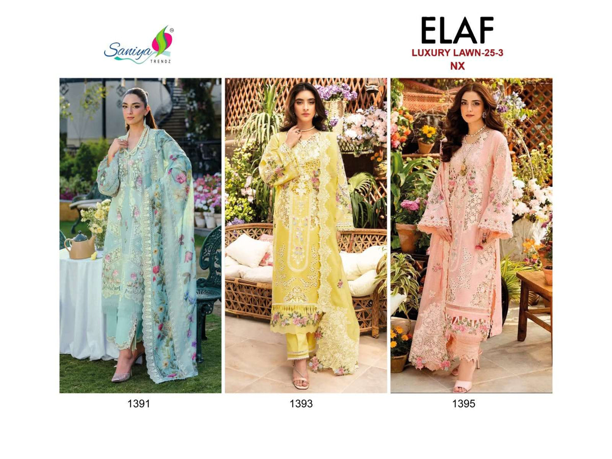 Saniya Trendz Elaf Luxury Lawn Vol-03