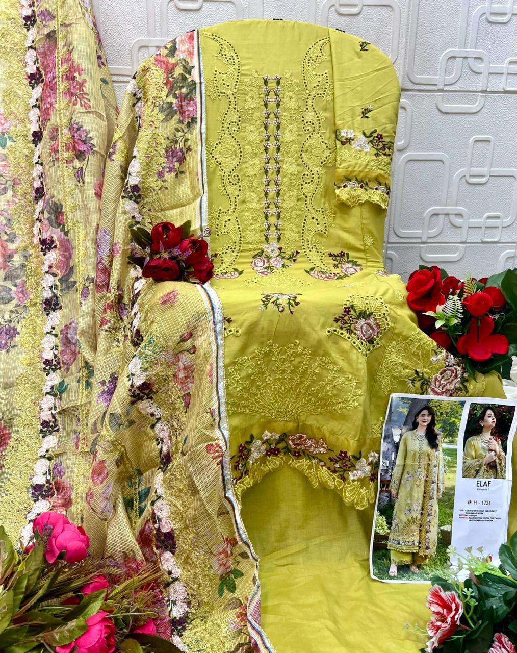 Saniya Trendz Elaf Premium Vol-2 Cotton Embroidery Pakistani Suit - Amrah Wholesale