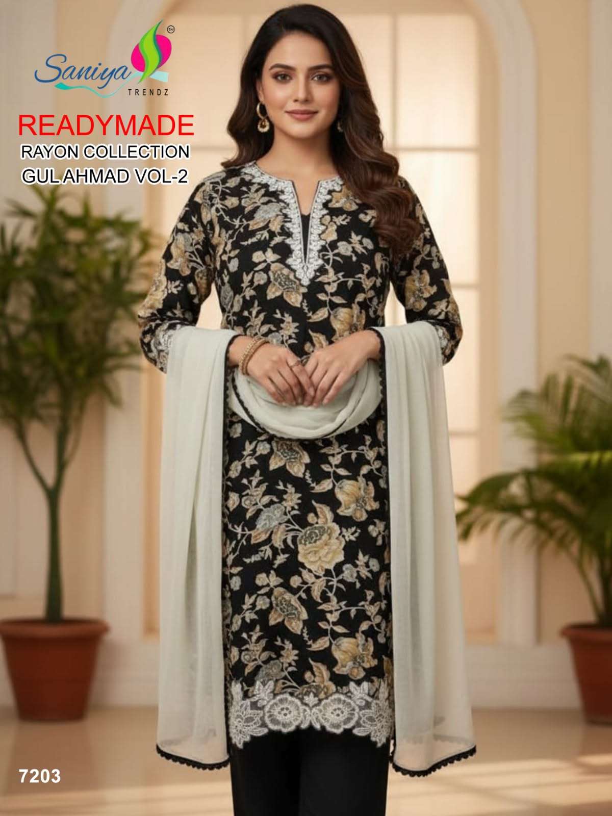 Saniya Trendz Gul Ahmad Vol-2 Rayon Readymade Pakistani Suit Set