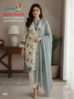Saniya Trendz Gul Ahmad Vol-2 Rayon Readymade Pakistani Suit Set