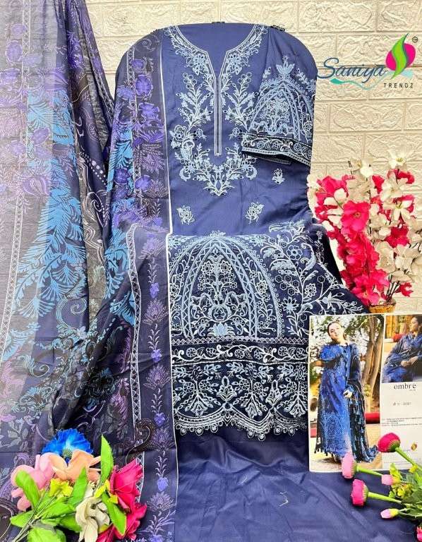 Saniya Trendz Ombre Vol - 28 Pure Cotton Pakistani Suit - Amrah Wholesale