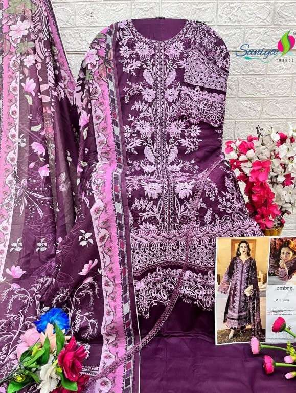 Saniya Trendz Ombre Vol - 28 Pure Cotton Pakistani Suit - Amrah Wholesale