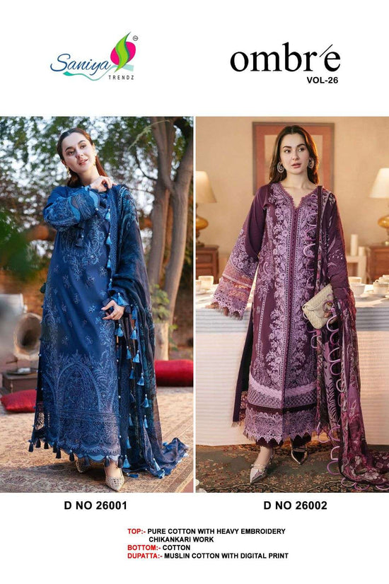 Saniya Trendz Ombre Vol - 28 Pure Cotton Pakistani Suit - Amrah Wholesale