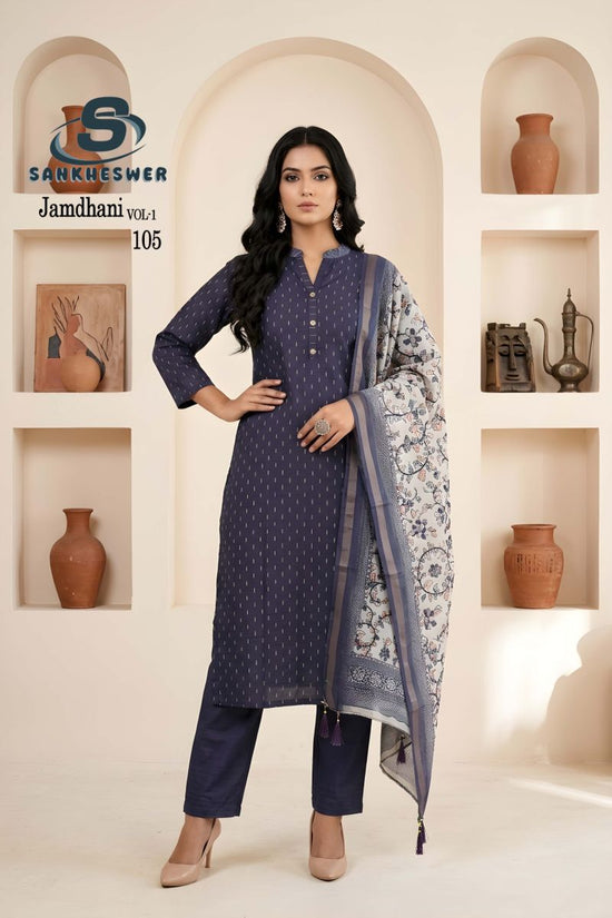 Sankheswer Jamdhani Vol 1 Jamdhani Digital Print Kurti Pant Dupatta Set - Amrah Wholesale