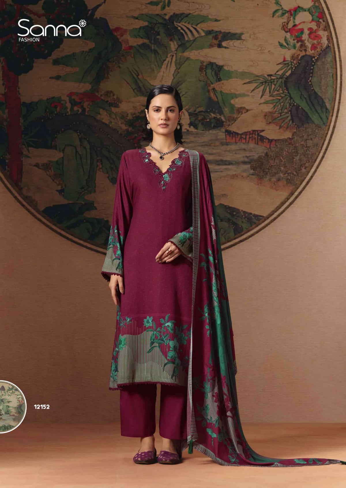 Sanna Fashion Elle Pure Viscose Pashmina Dress Material