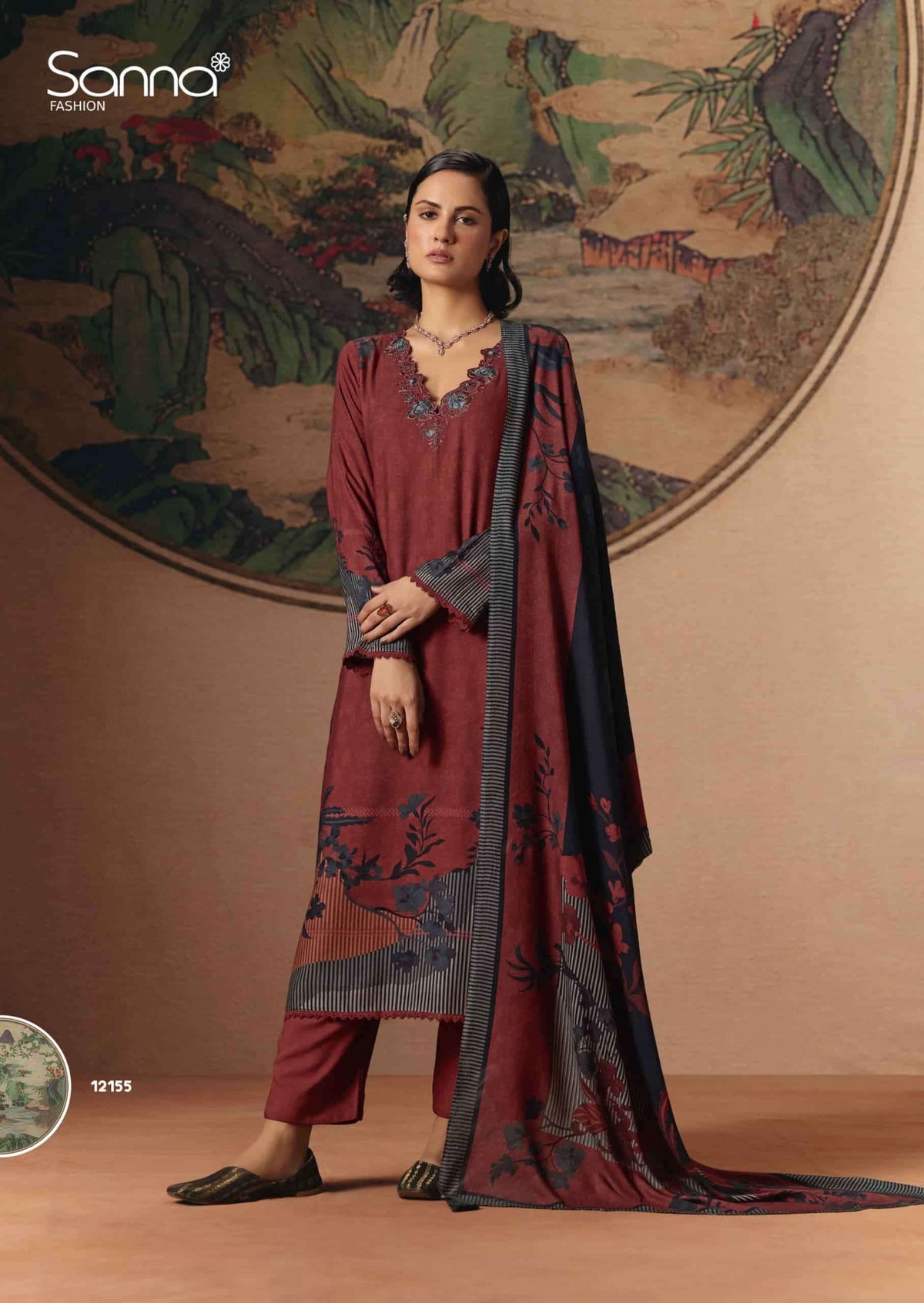 Sanna Fashion Elle Pure Viscose Pashmina Dress Material