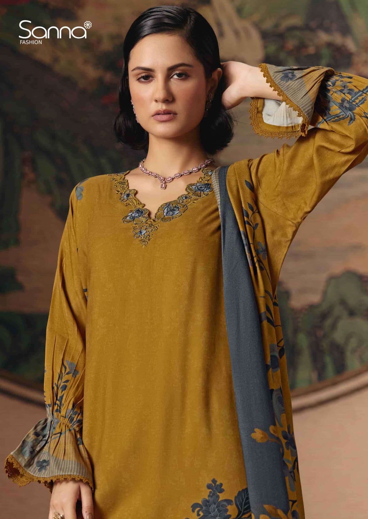Sanna Fashion Elle Pure Viscose Pashmina Dress Material