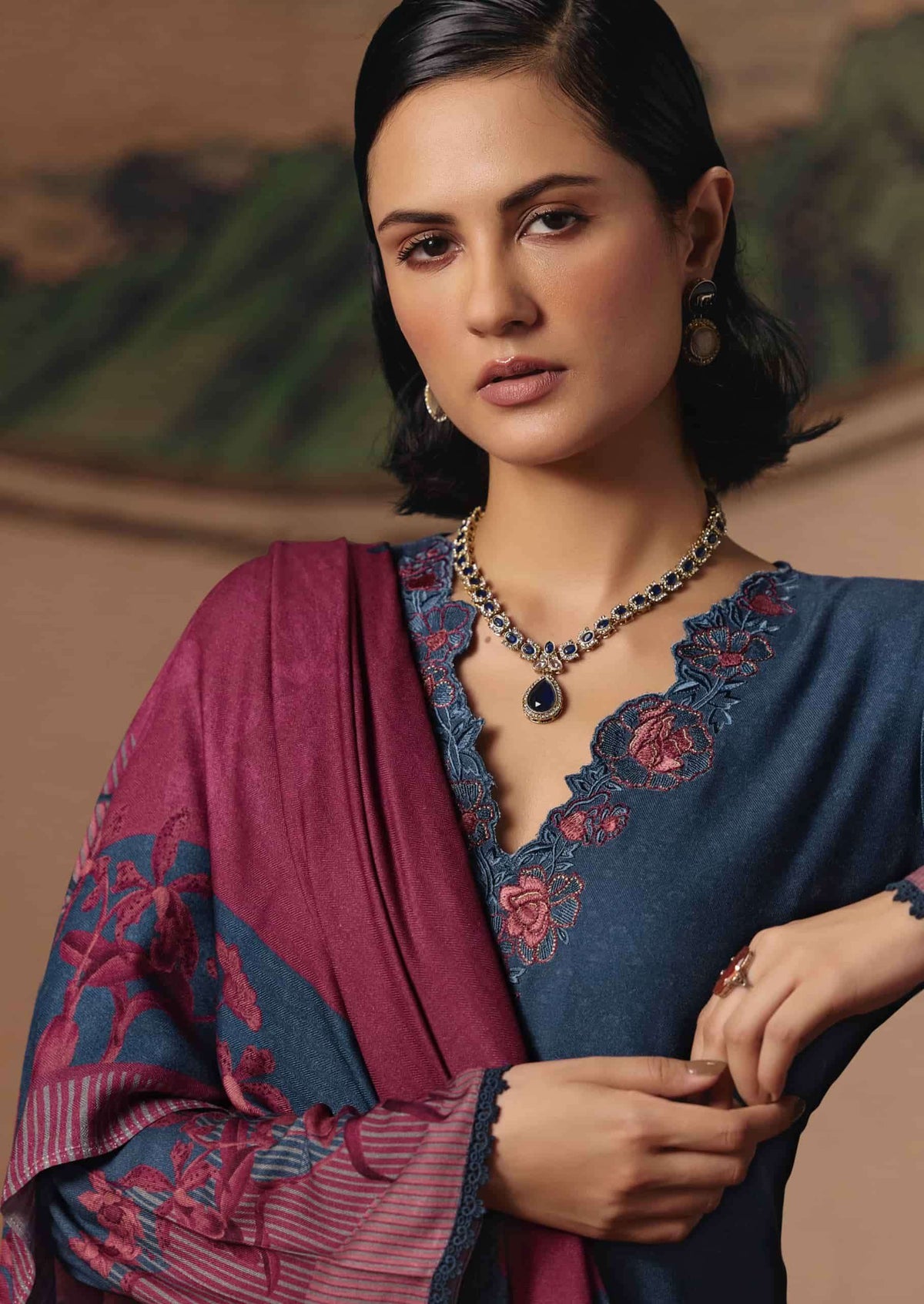 Sanna Fashion Elle Pure Viscose Pashmina Dress Material
