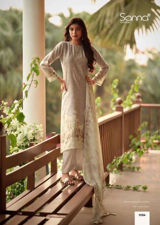 Sanna Fashion Safira Pure Hanp Linen Digital Print Dress Material - Amrah Wholesale