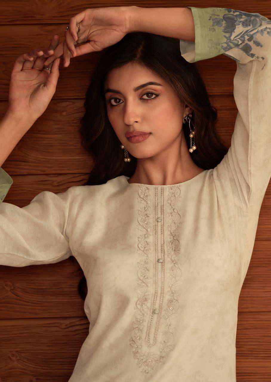 Sanna Fashion Safira Pure Hanp Linen Digital Print Dress Material - Amrah Wholesale
