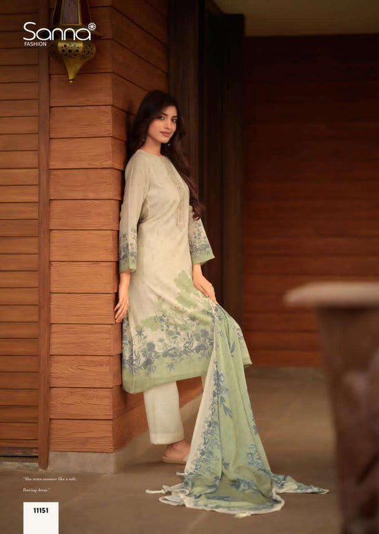 Sanna Fashion Safira Pure Hanp Linen Digital Print Dress Material - Amrah Wholesale
